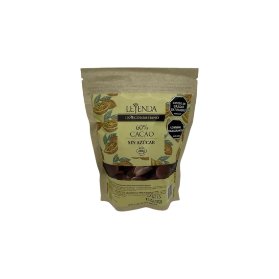 Chocolate sin Azucar al 60 de Cacao Leyenda x 60 g