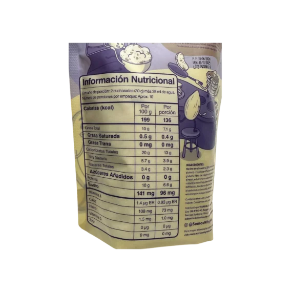 Mezcla para Pancakes y Waffles a base de Almendras con Chips de Chocolate Whynot x 285 g - Imagen 2