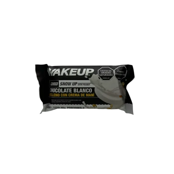 Chocolate Blanco relleno con Crema de Mani Choco Snow Up WakeUp x 40 g