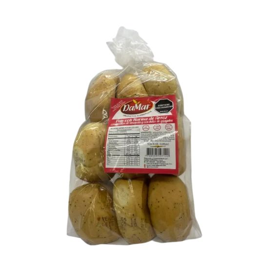 Pan con Harina de Arroz con Semillas de Amapola con Dulce de Guayaba DaMar x 450 g